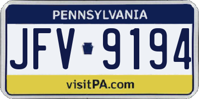 PA license plate JFV9194