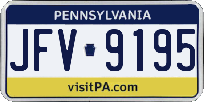 PA license plate JFV9195