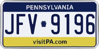 PA license plate JFV9196