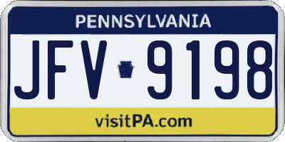 PA license plate JFV9198