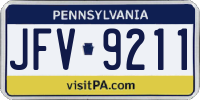 PA license plate JFV9211