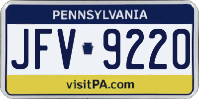 PA license plate JFV9220
