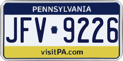 PA license plate JFV9226