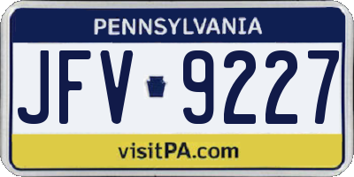 PA license plate JFV9227