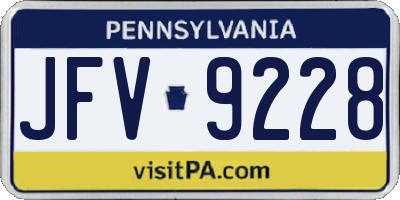 PA license plate JFV9228