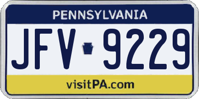 PA license plate JFV9229