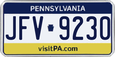 PA license plate JFV9230