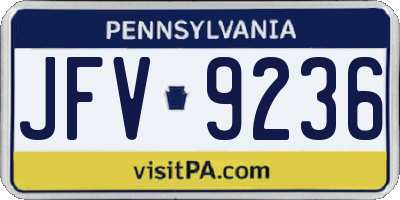 PA license plate JFV9236