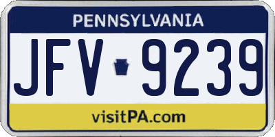 PA license plate JFV9239