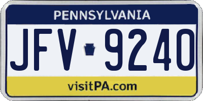 PA license plate JFV9240