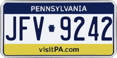 PA license plate JFV9242