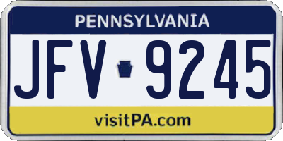 PA license plate JFV9245