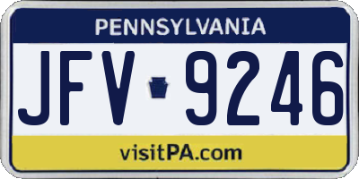 PA license plate JFV9246