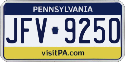 PA license plate JFV9250
