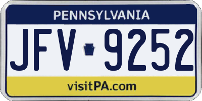 PA license plate JFV9252
