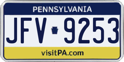 PA license plate JFV9253