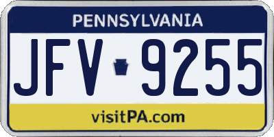 PA license plate JFV9255