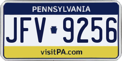 PA license plate JFV9256