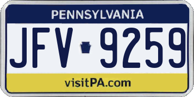PA license plate JFV9259
