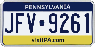 PA license plate JFV9261