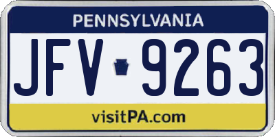 PA license plate JFV9263