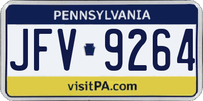 PA license plate JFV9264