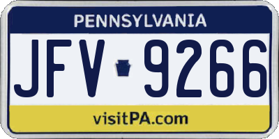 PA license plate JFV9266