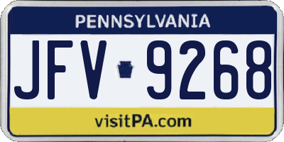 PA license plate JFV9268