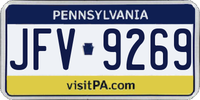 PA license plate JFV9269