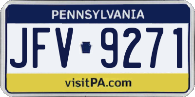 PA license plate JFV9271