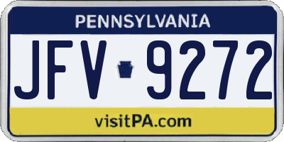 PA license plate JFV9272