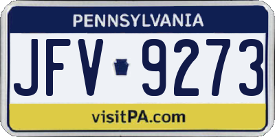 PA license plate JFV9273