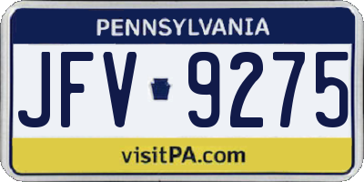 PA license plate JFV9275