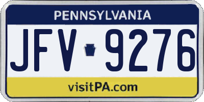 PA license plate JFV9276