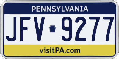 PA license plate JFV9277