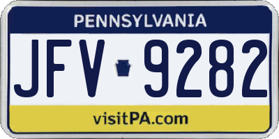PA license plate JFV9282
