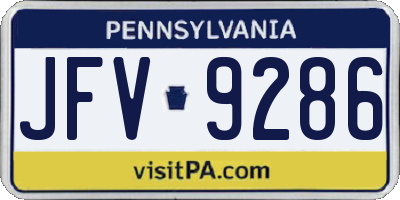 PA license plate JFV9286