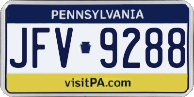 PA license plate JFV9288