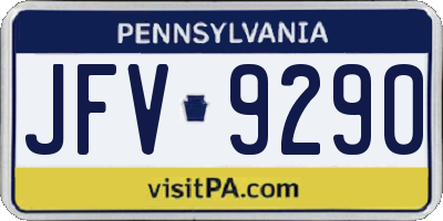 PA license plate JFV9290