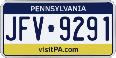 PA license plate JFV9291