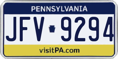 PA license plate JFV9294