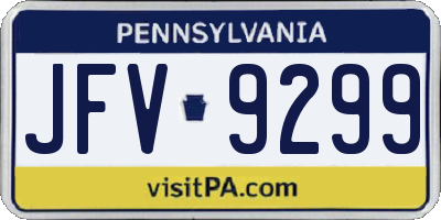 PA license plate JFV9299