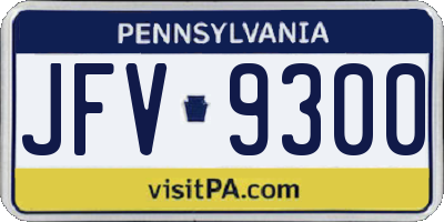 PA license plate JFV9300