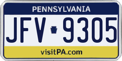 PA license plate JFV9305