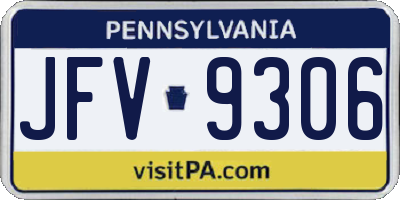PA license plate JFV9306