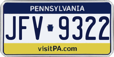 PA license plate JFV9322