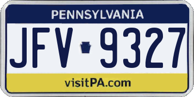 PA license plate JFV9327