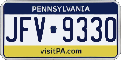 PA license plate JFV9330