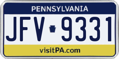 PA license plate JFV9331
