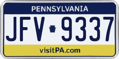 PA license plate JFV9337